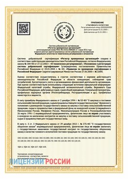 Приложение к сертификату для ИП Волгодонск Сертификат СТО 03.080.02033720.1-2020